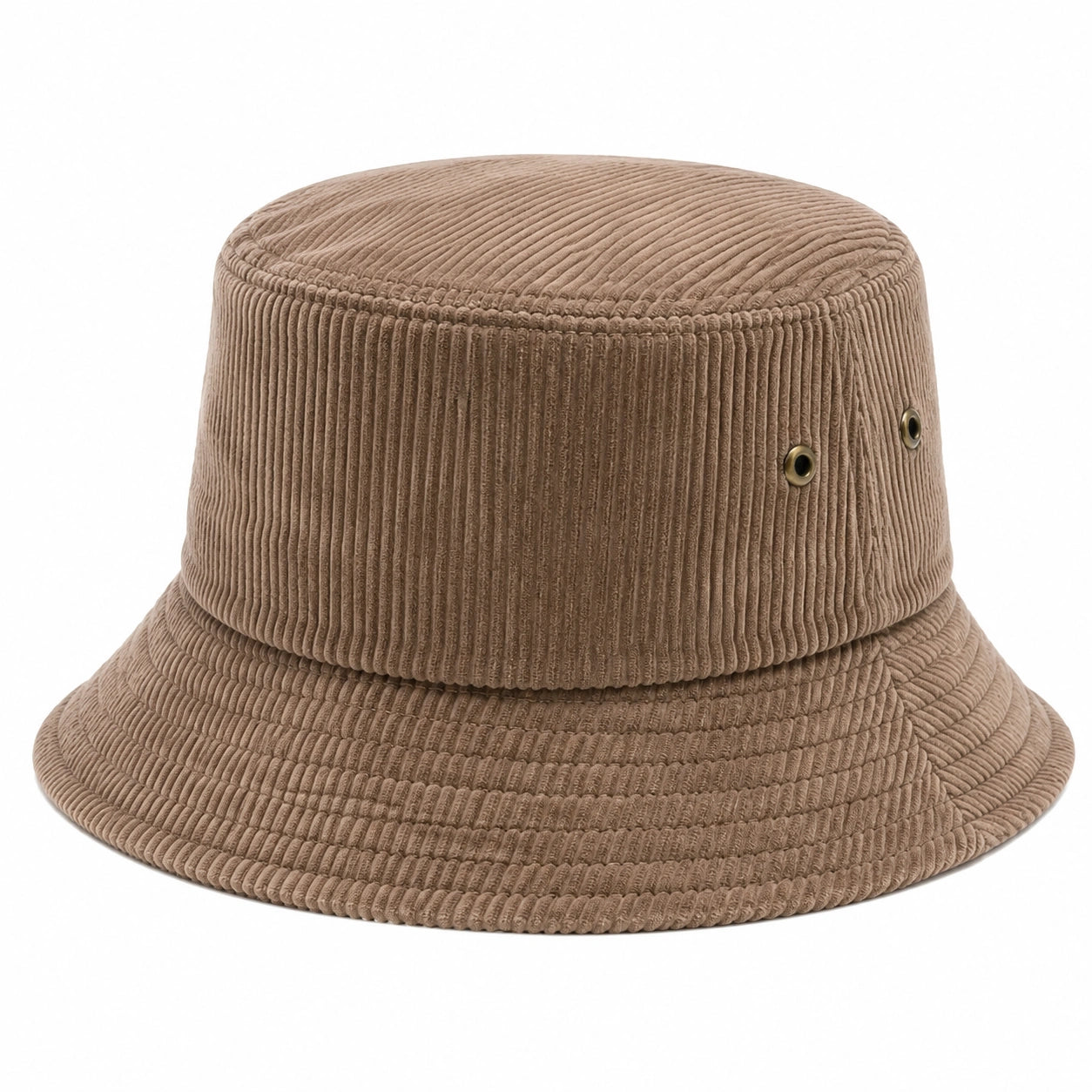 Chapeau bob taille unique en velours côtelé taupe style décontracté