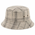 Chapeau bob taille unique en tissu tissé beige noir à motif graphique décontracté