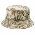 Chapeau bob taille unique en tissu beige vert à motif végétal style décontracté