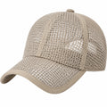 Casquette de baseball taille unique en maille beige respirante pour usage quotidien