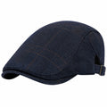 Casquette plate taille unique bleu marine motif chevrons réglable style classique