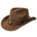 Chapeau cowboy taille unique marron aspect suédine style western