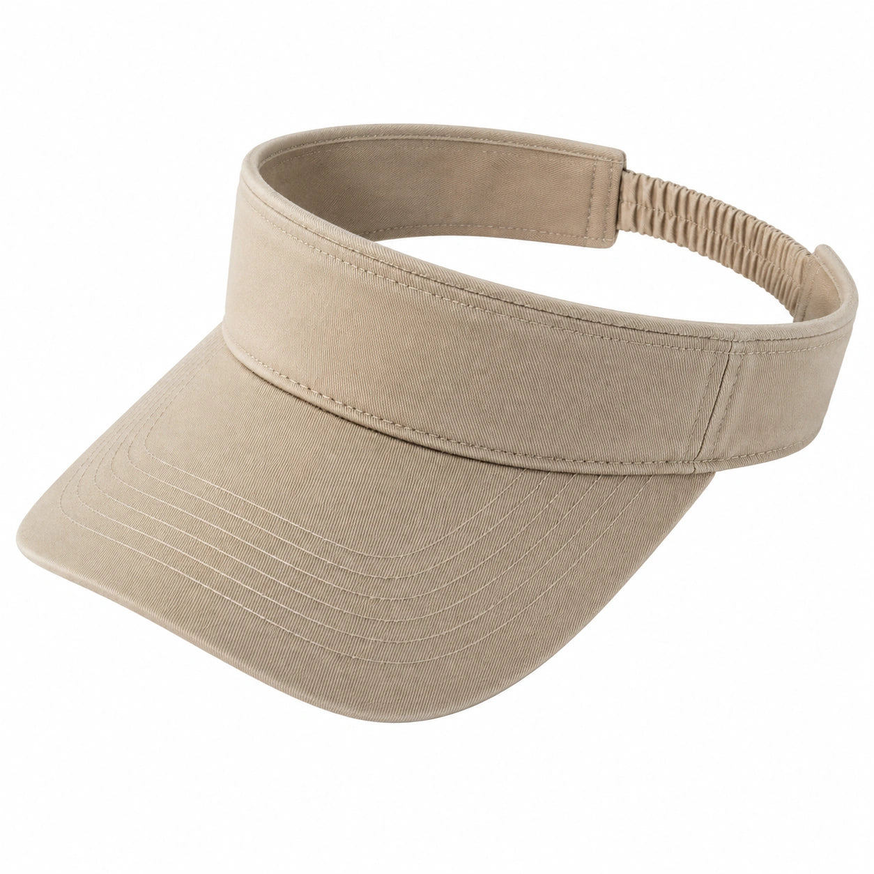 Visière taille unique en tissu beige à bande élastique style décontracté